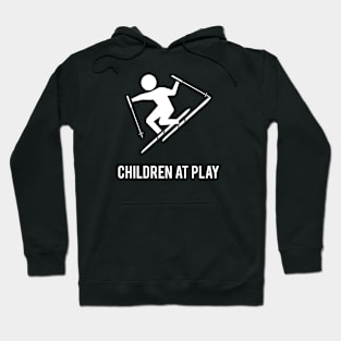 Skiing Children At Play Hoodie